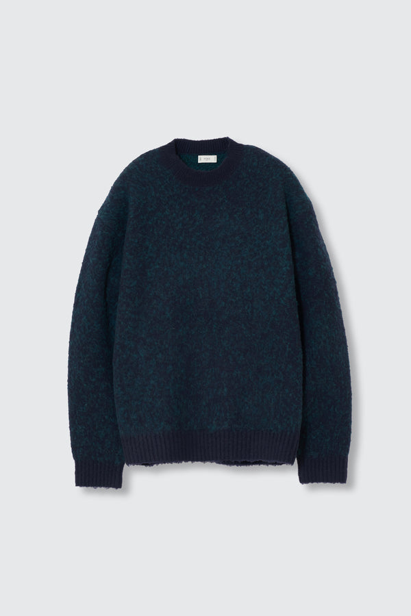 Baby Alpaca Blend Boucle Yarn Distressed Gradient Sweater