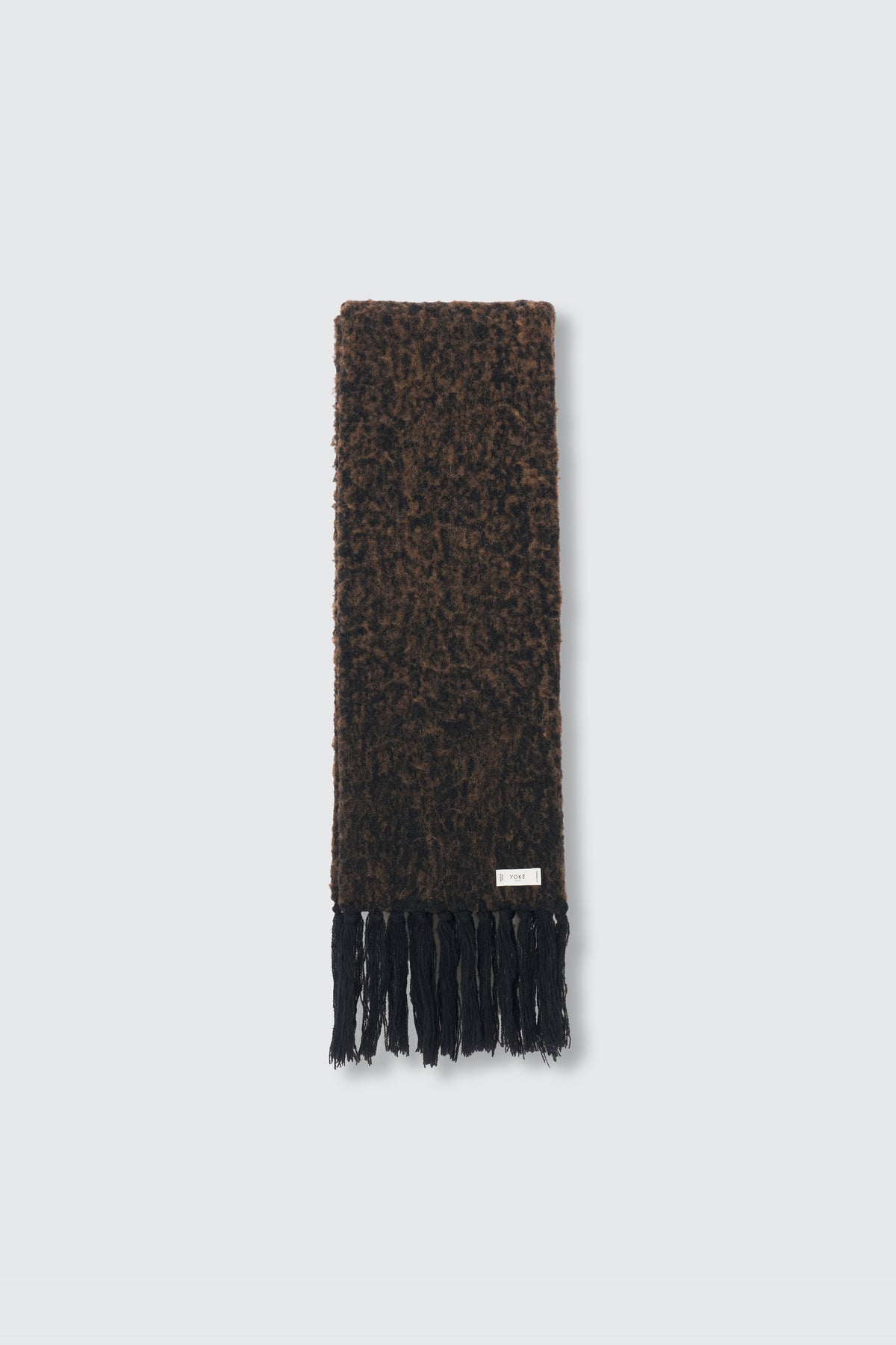 Baby Alpaca Blend Boucle Yarn Distressed Gradient Scarf