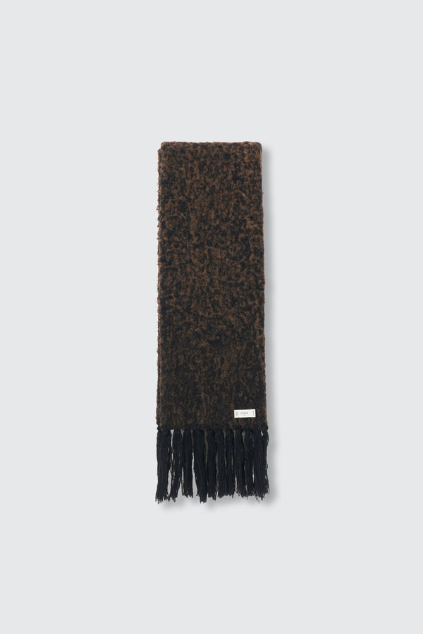 Baby Alpaca Blend Boucle Yarn Distressed Gradient Scarf