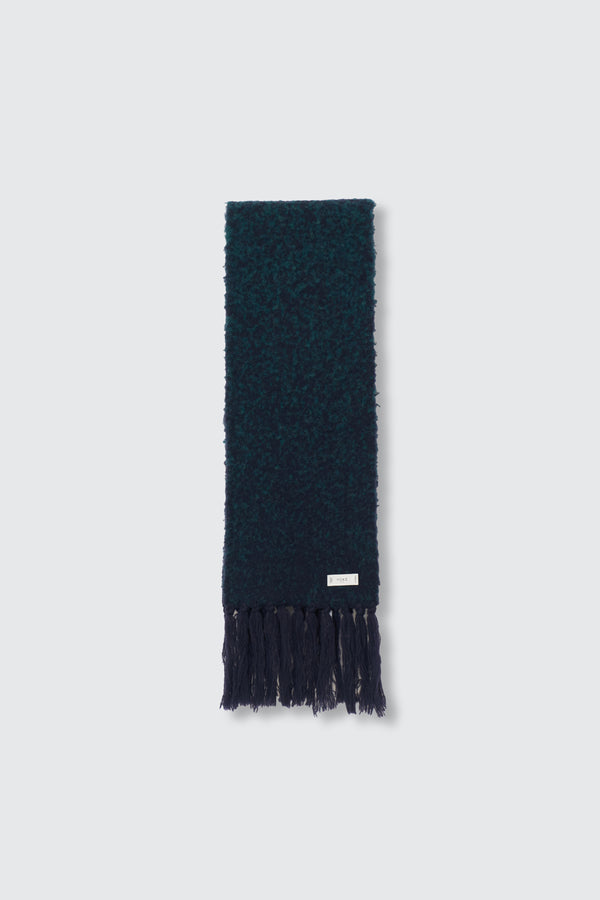 Baby Alpaca Blend Boucle Yarn Distressed Gradient Scarf