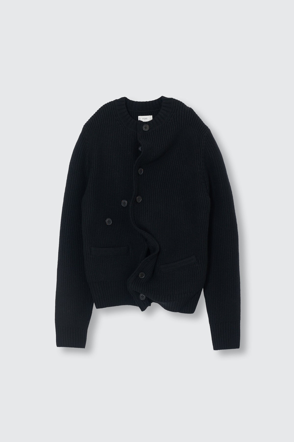 Lambs Wool Sculptural Wired Crew Neck Cardigan
