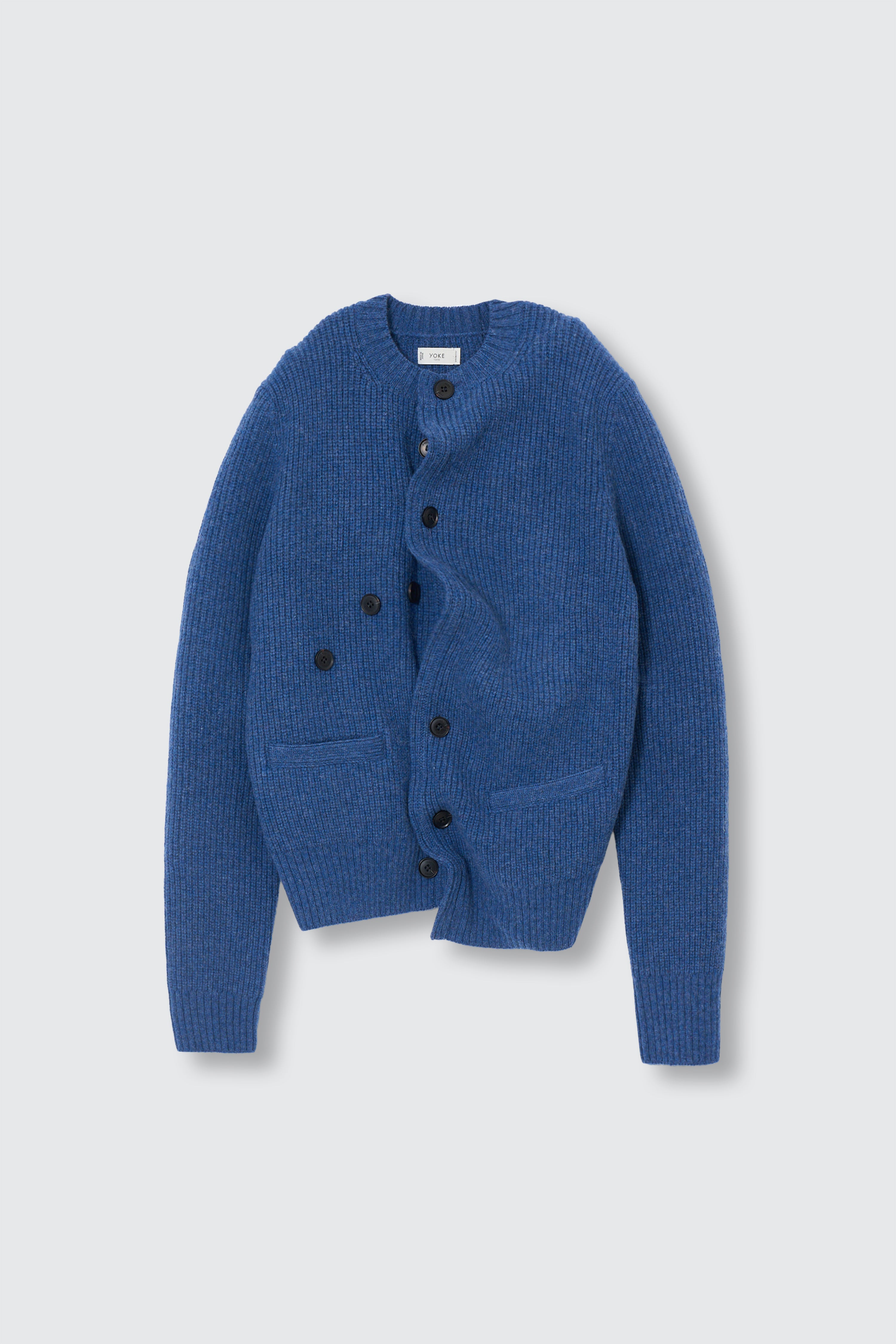 Lambs Wool Sculptural Wired Crew Neck Cardigan | YOKE Official Website