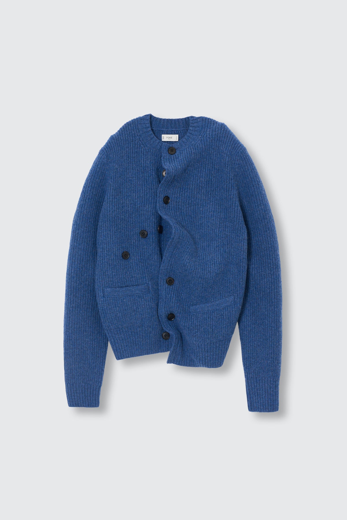 Lambs Wool Sculptural Wired Crew Neck Cardigan