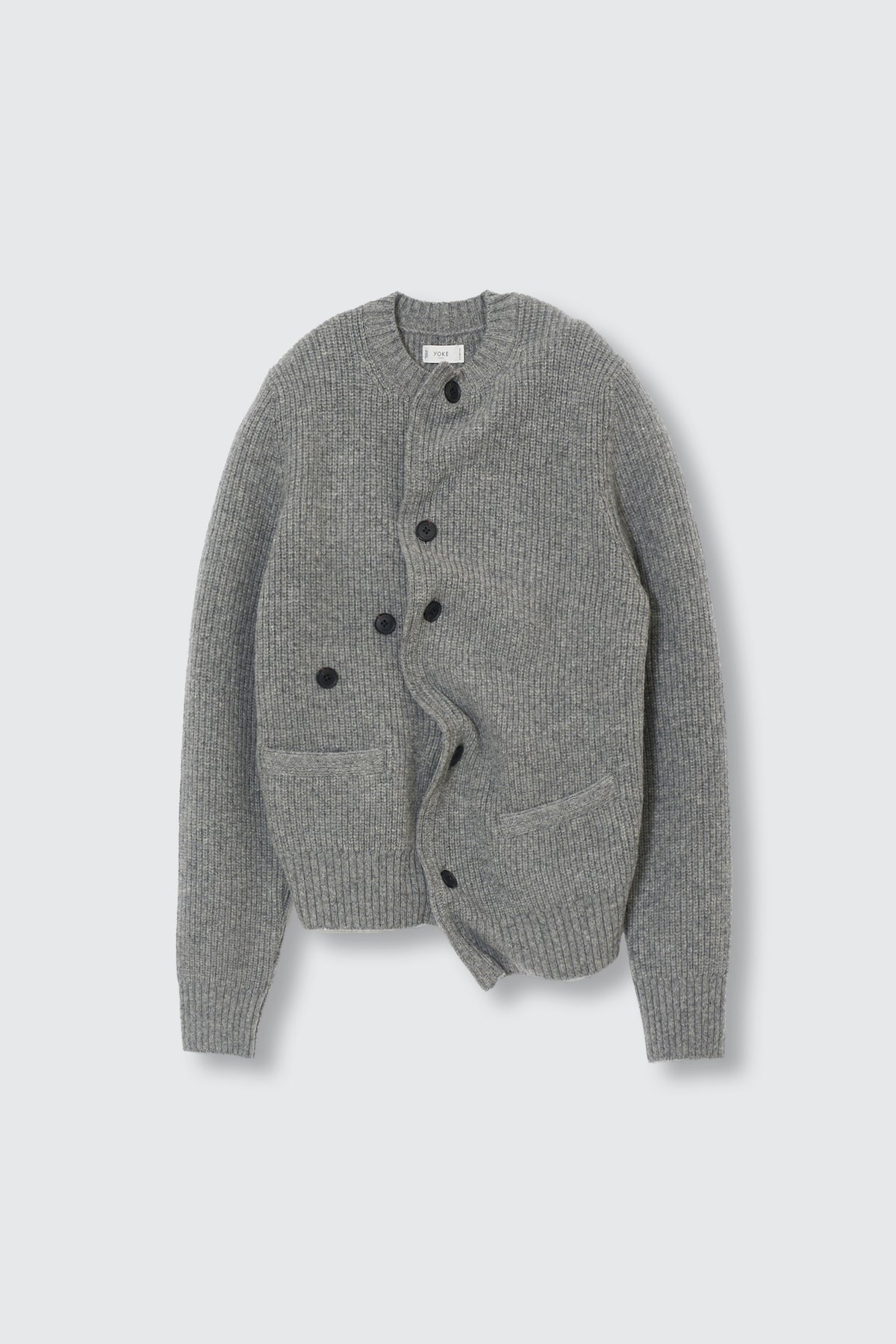 Lambs Wool Sculptural Wired Crew Neck Cardigan