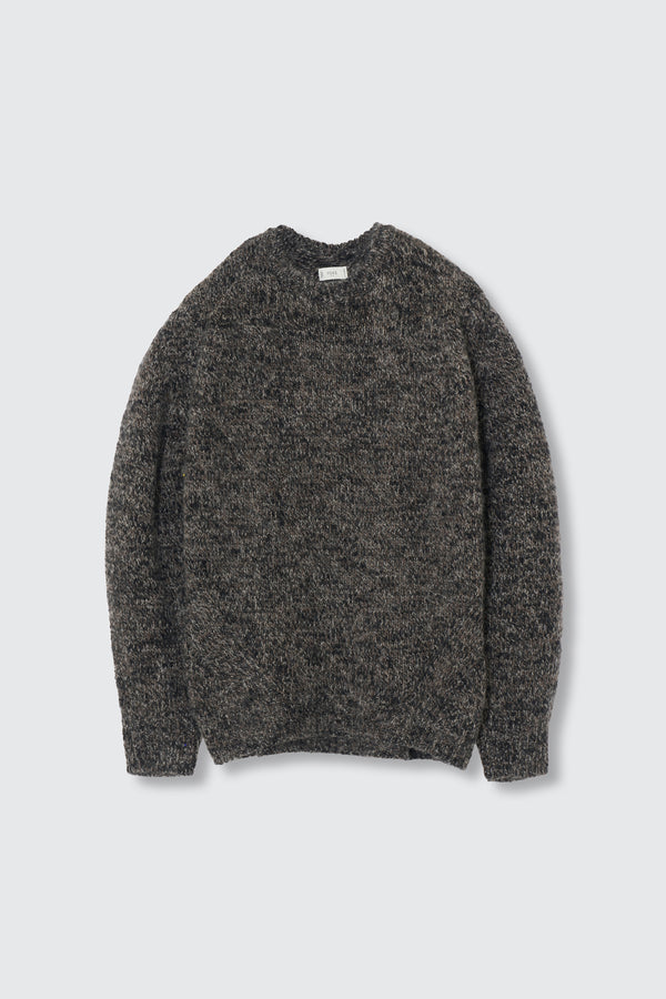 Wool Mohair Blend Mottle yarn Triple Marl Crewneck Sweater
