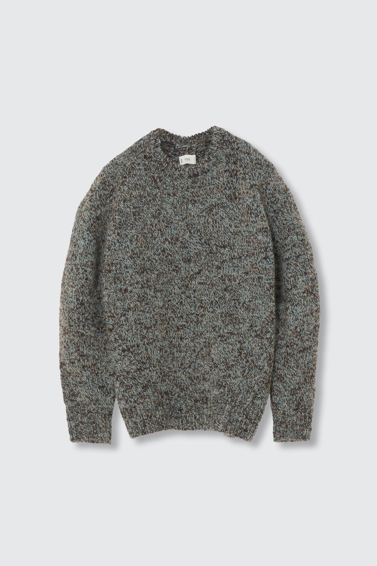 Wool Mohair Blend Mottle yarn Triple Marl Crewneck Sweater