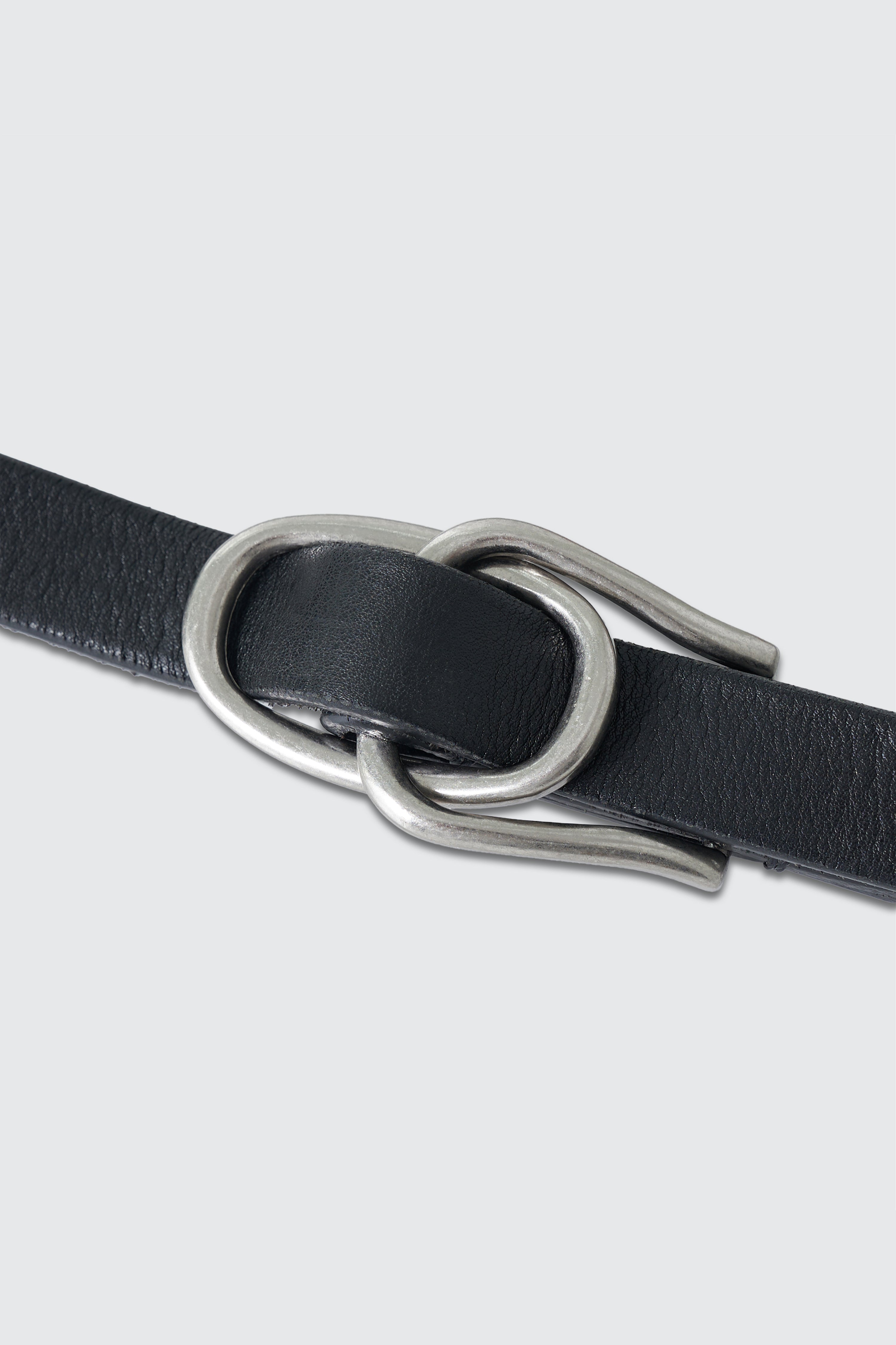 Double Buckel Leather Belt | YOKE Official Website