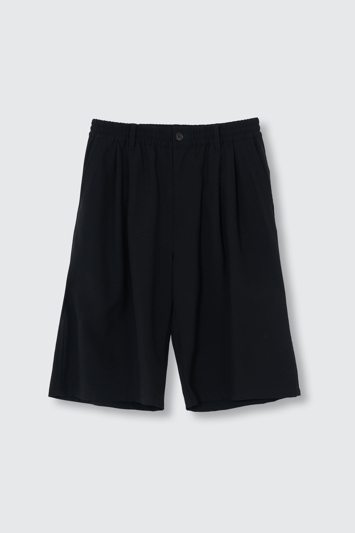 Exclusive Wool Washer Tropical 2pleated Easy Wide Shorts
