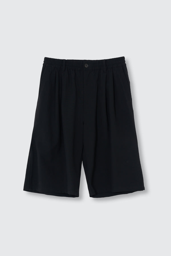 Exclusive Wool Washer Tropical 2pleated Easy Wide Shorts