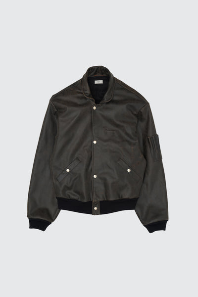 Cracked Leather Flight Jacket | YOKE Official Website