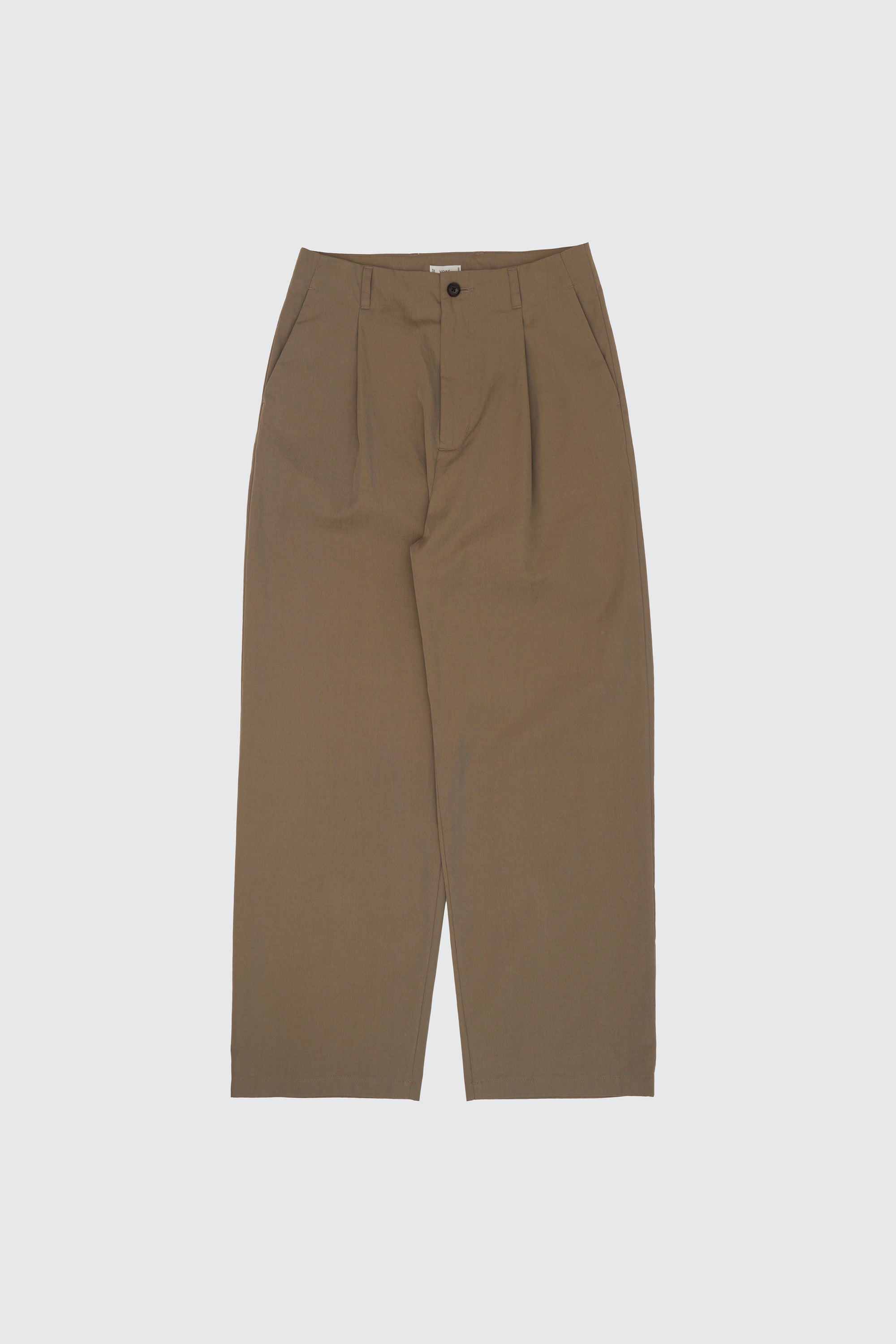 Cotton Nylon Vintage Twill 1pleated Wide Tapered Trousers