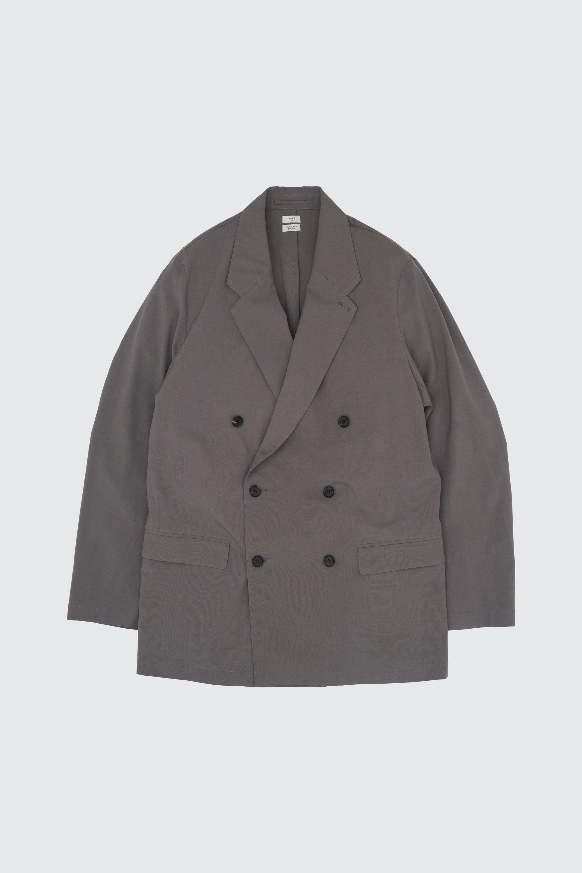 YOKE (ヨーク) ウールワッシャートロピカルダブルブレストジャケット グレー