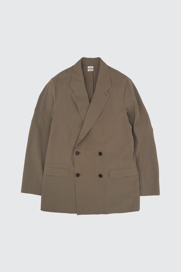 Wool Washer Tropical Double Breasted Jacket