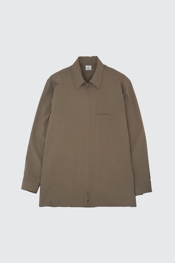 Wool Washer Tropical Zip Shirt