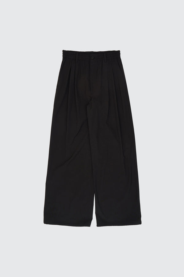 Wool Washer Tropical 2pleated Easy Trousers