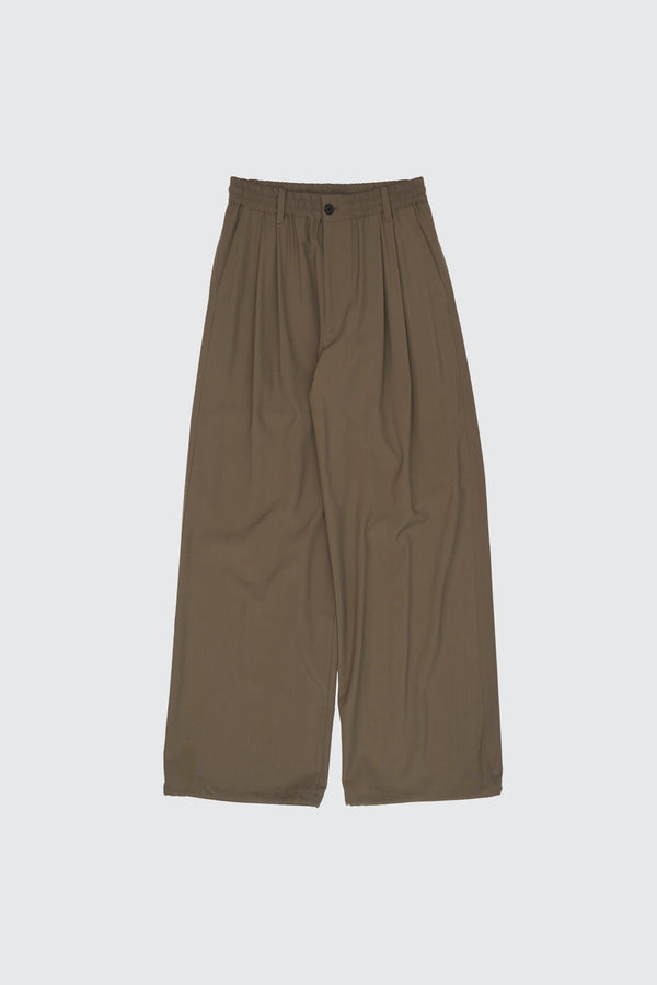 Wool Washer Tropical 2pleated Easy Trousers