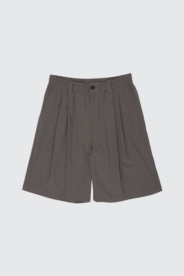 Wool Washer Tropical 2Pleated Easy Shorts