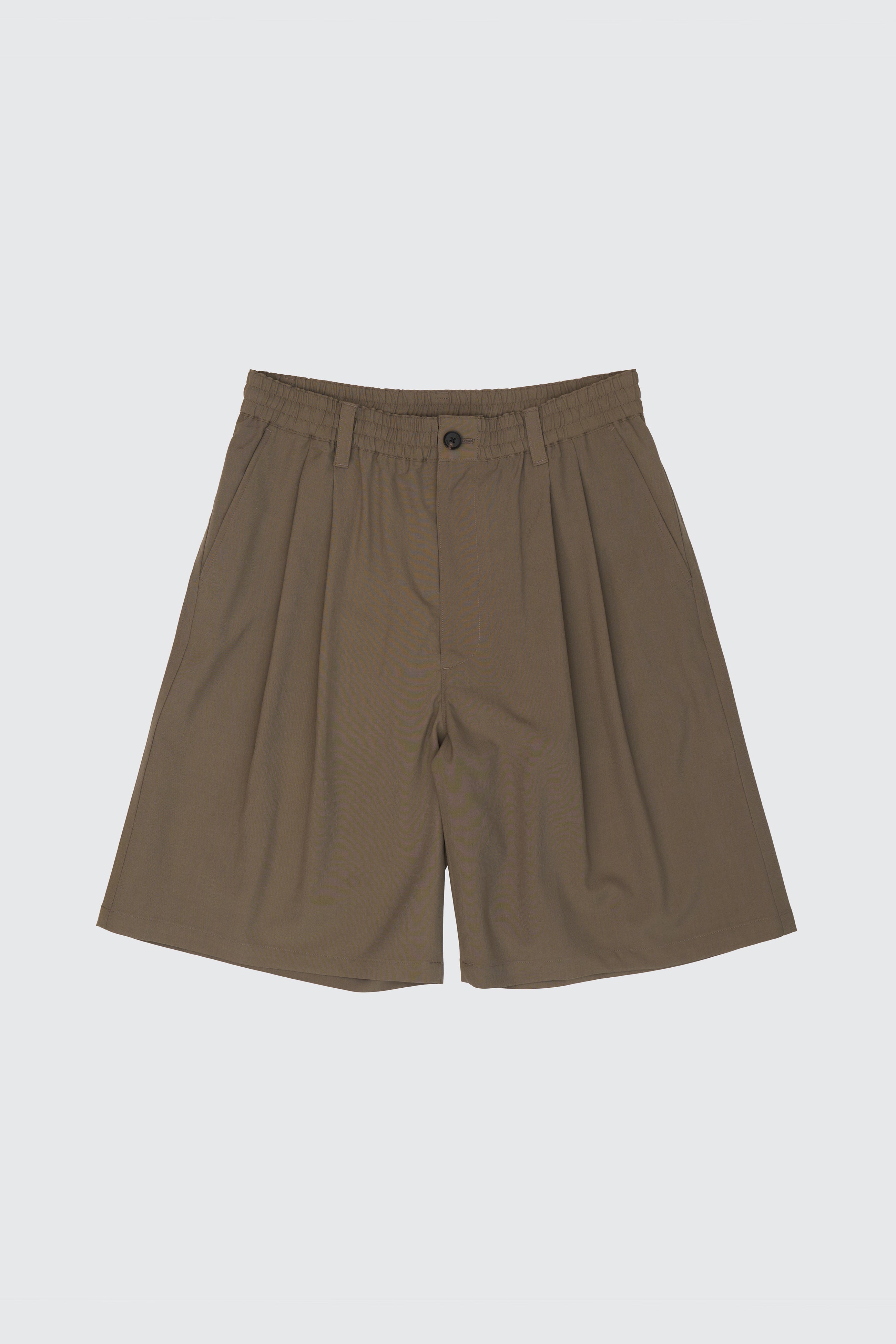 Wool Washer Tropical 2Pleated Easy Shorts | YOKE Official Website
