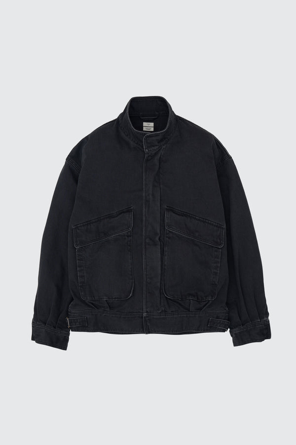Suface Dyed Denim Stand Collar Blouson