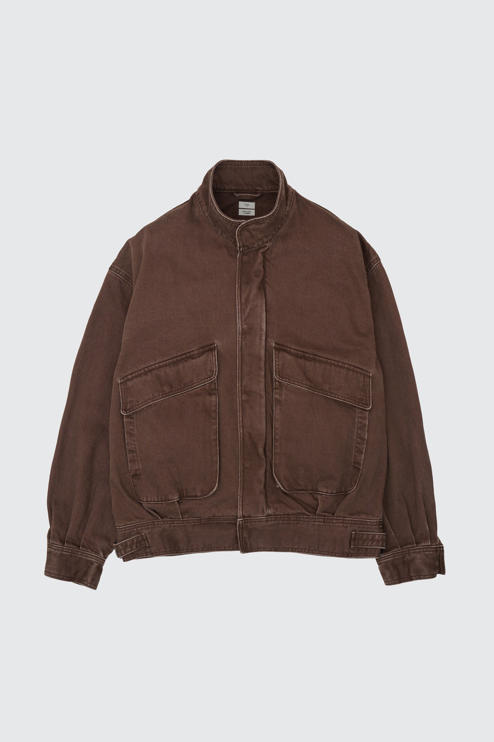 YOKE (ヨーク) コットンデニムスタンドカラーブルゾン ブラウン