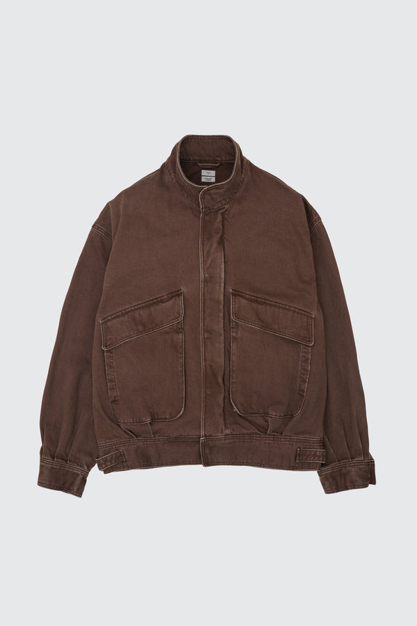 Suface Dyed Denim Stand Collar Blouson