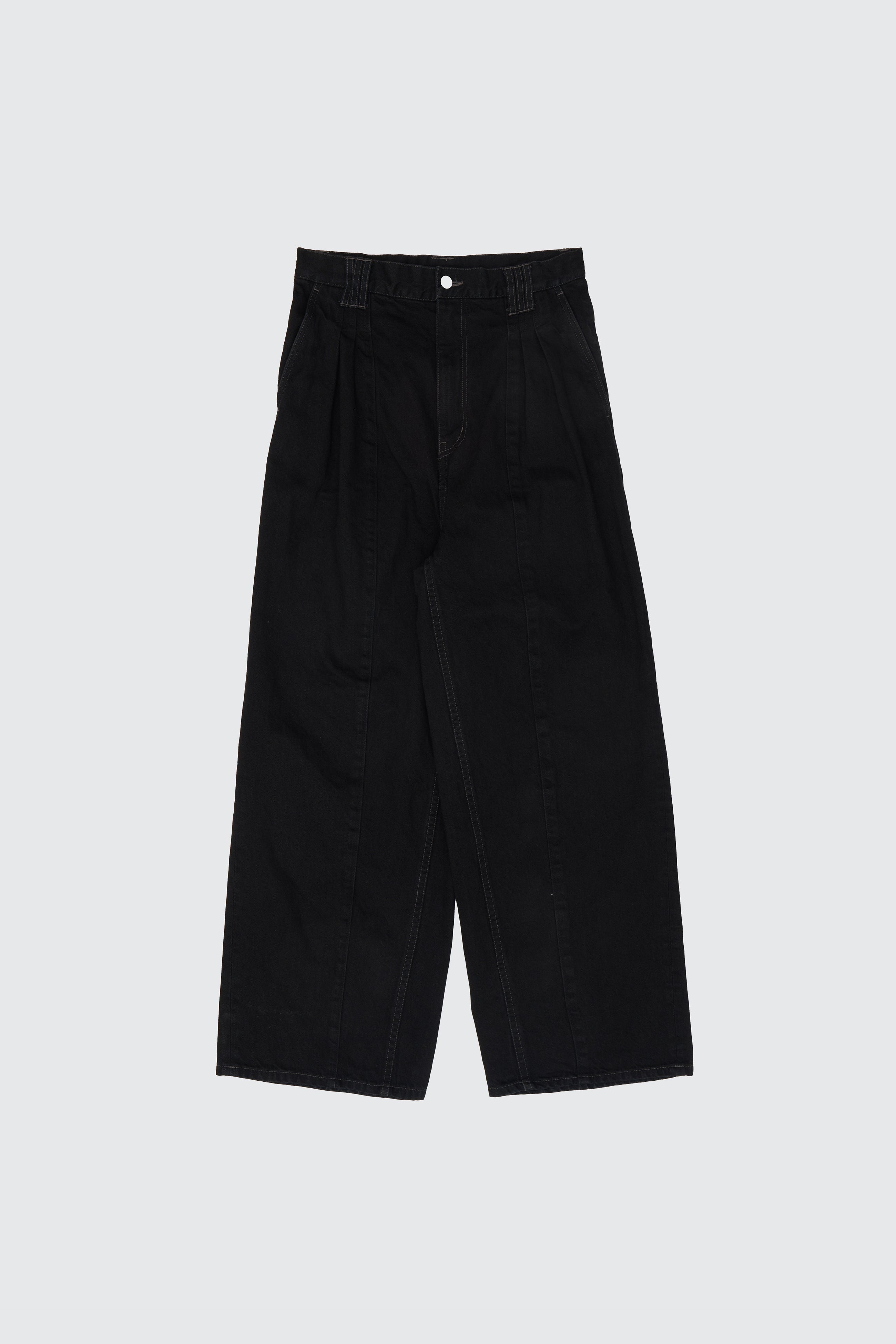 3pleated Wide-leg Denim Trousers | YOKE Official Website
