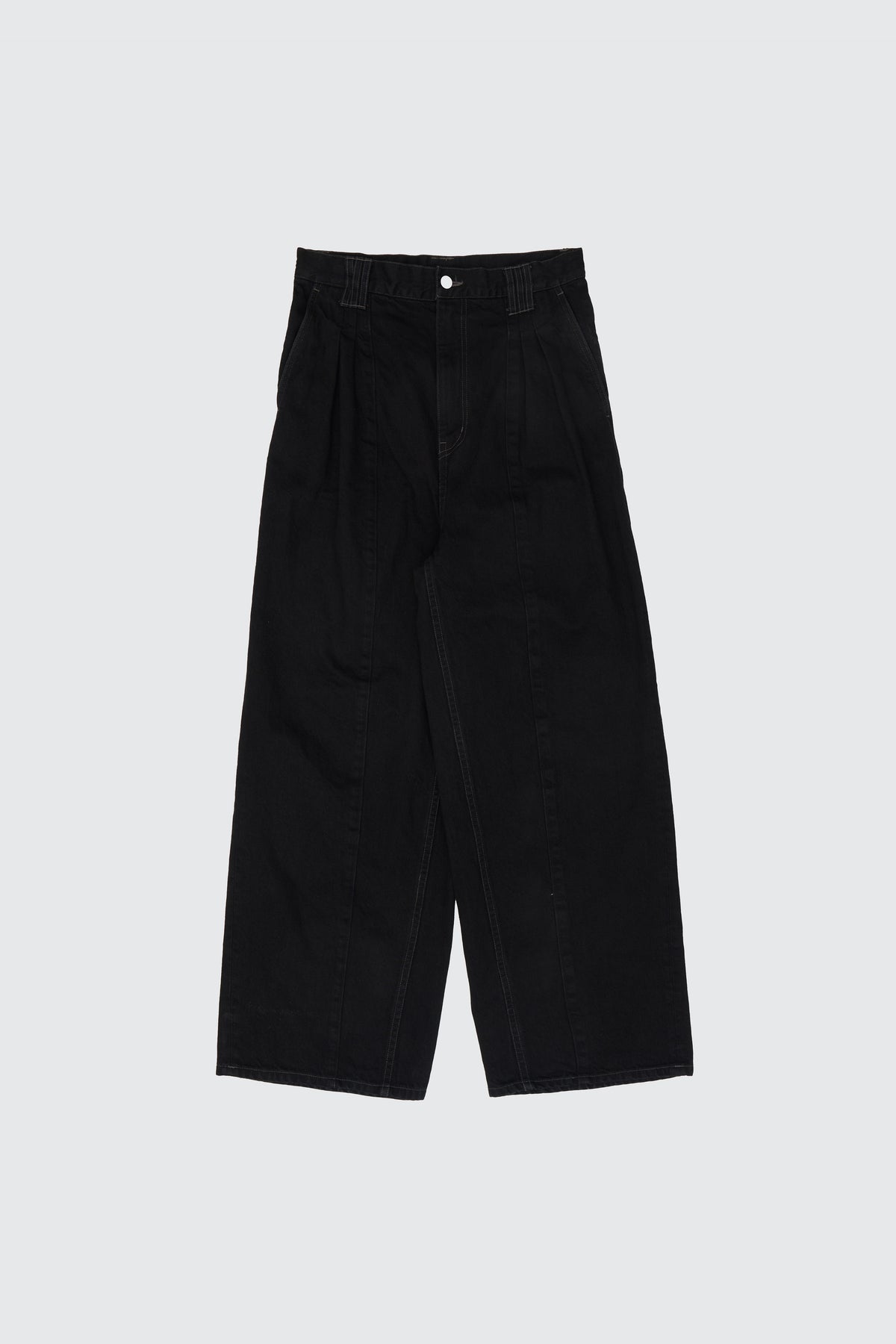 YOKE (ヨーク) 3タックワイドレッグデニムパンツ ブラック