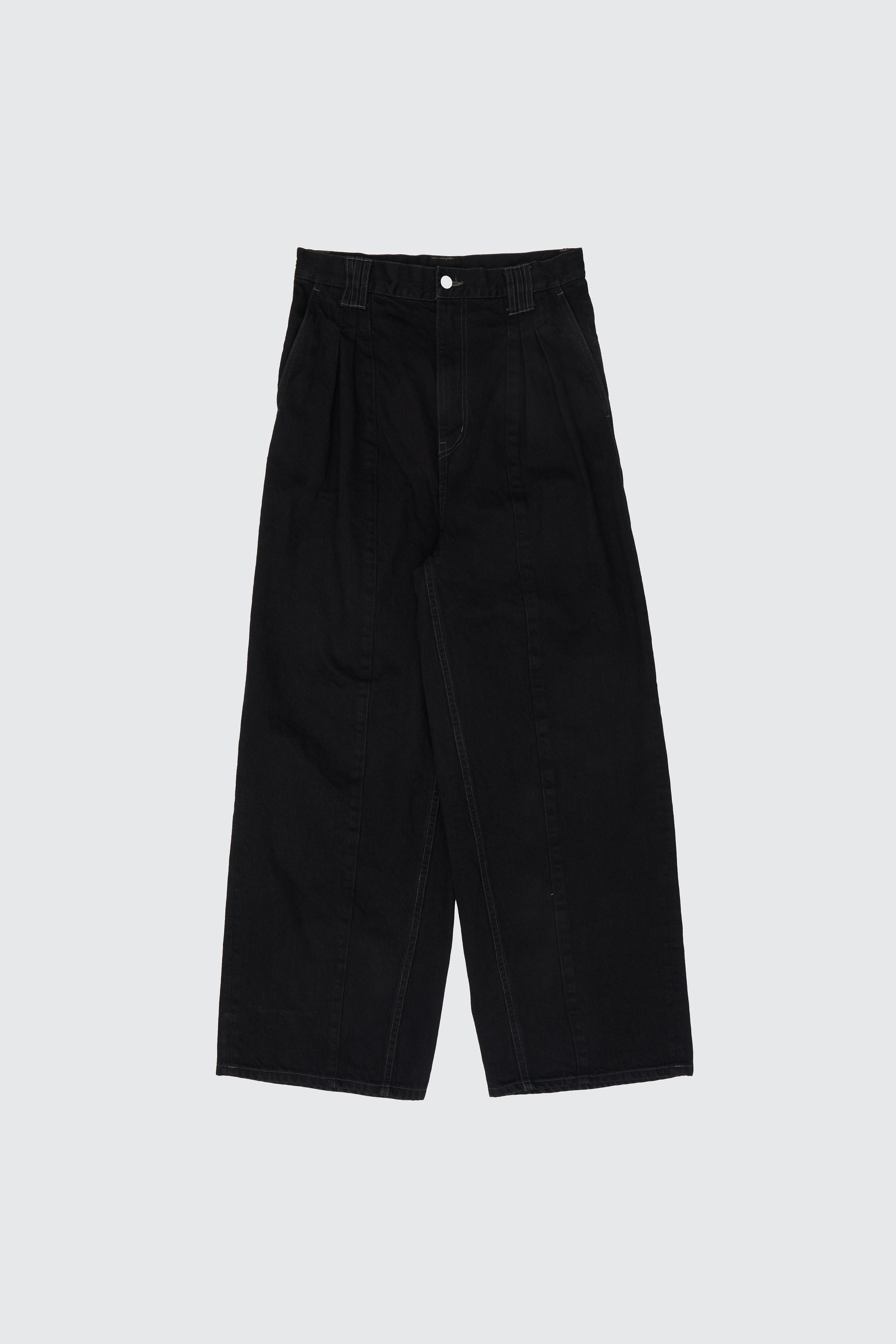 YOKE (ヨーク) 3タックワイドレッグデニムパンツ ブラック