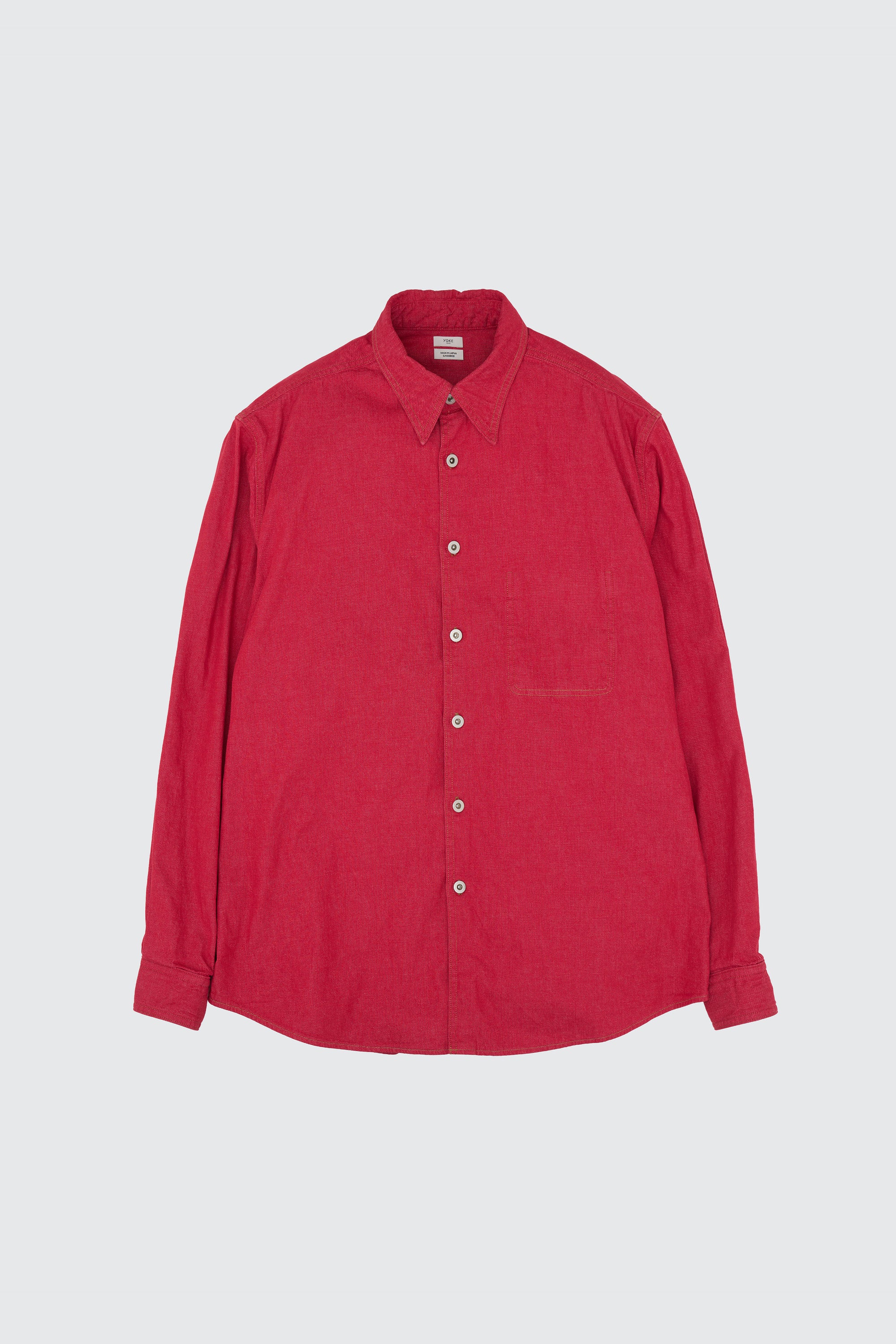 YOKE (ヨーク) ビンテージウォッシュデニムシャツ レッド