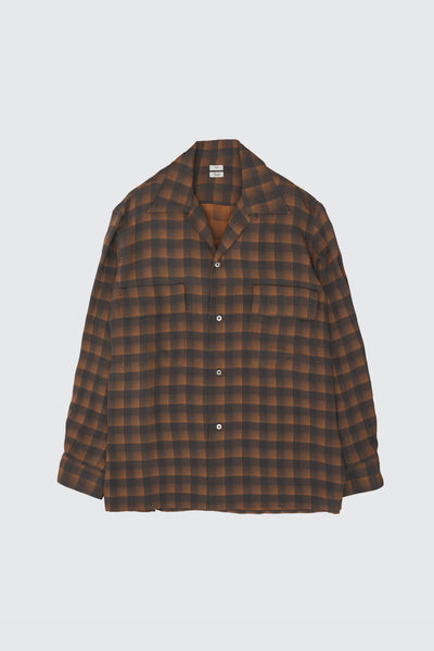 Jacqard Plaid Open Collar Shirt | YOKE Official Website