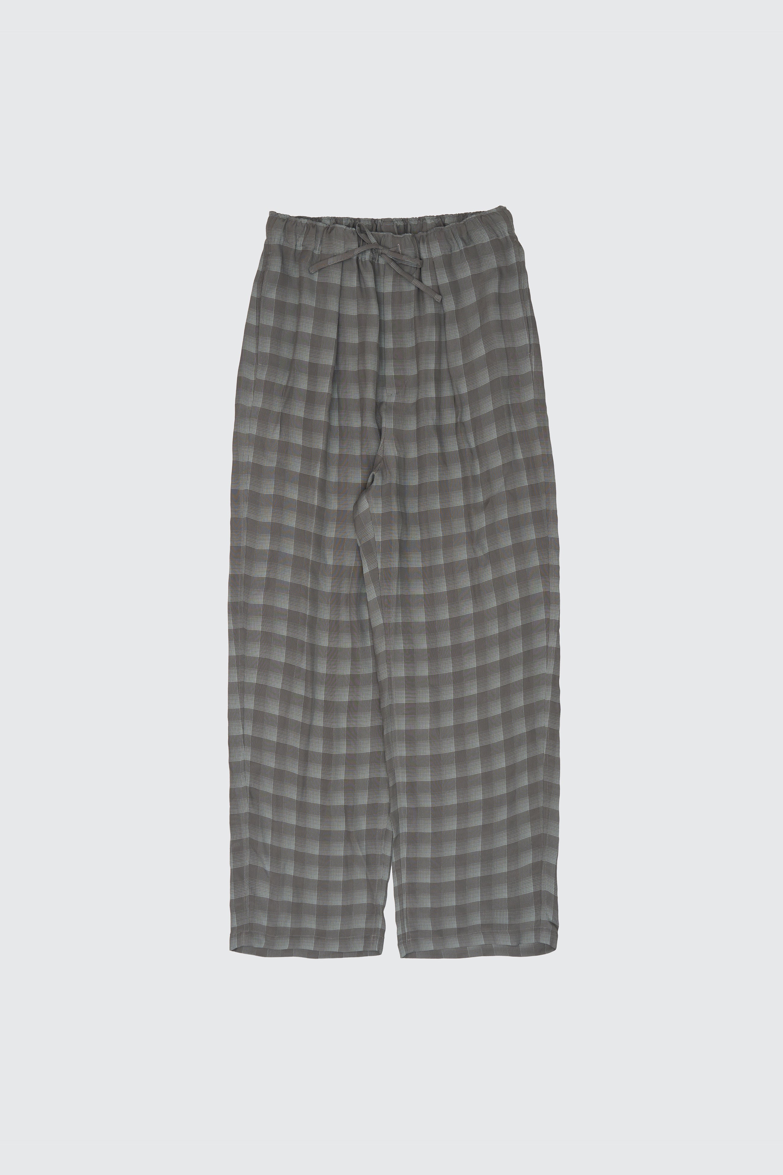 Jacqard Plaid 1pleated Easy Pants | YOKE Official Website
