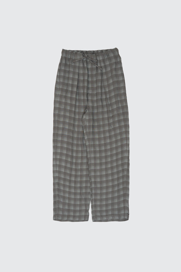 Rayon Acetate Jacqard Plaid 1pleated Easy Pants