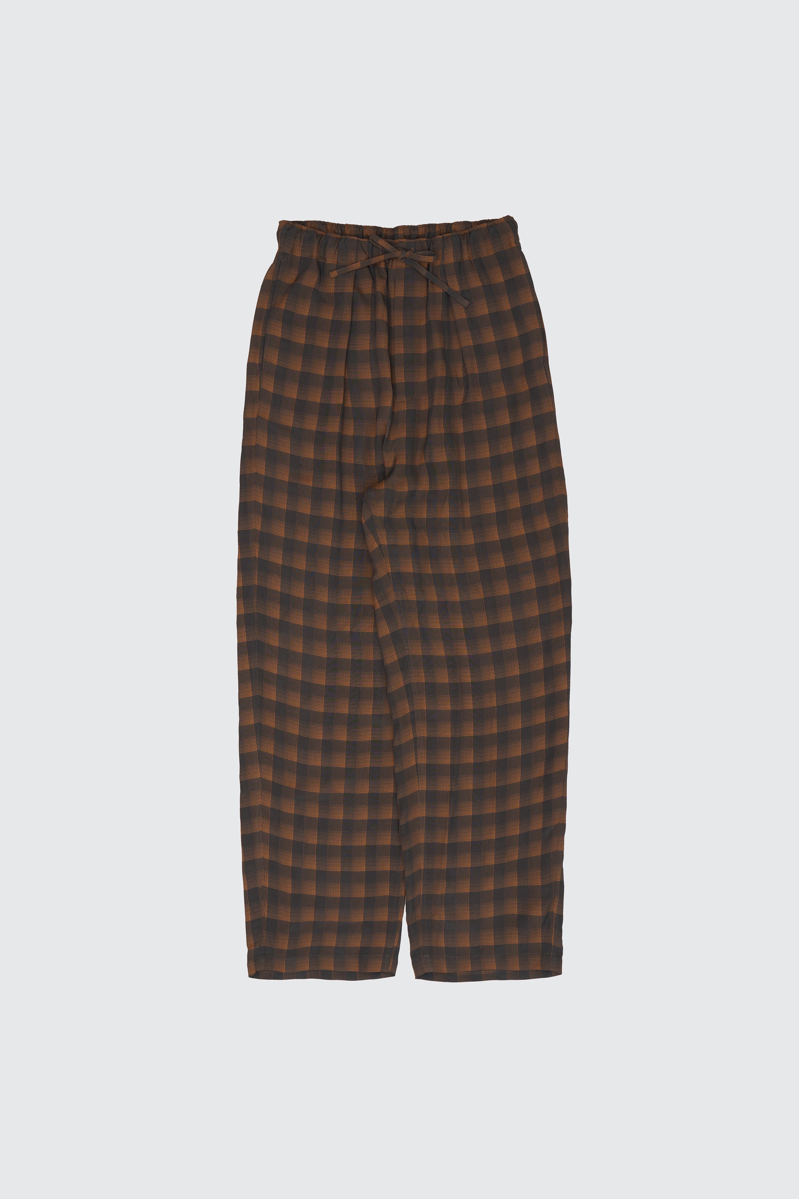 Jacqard Plaid 1pleated Easy Pants | YOKE Official Website