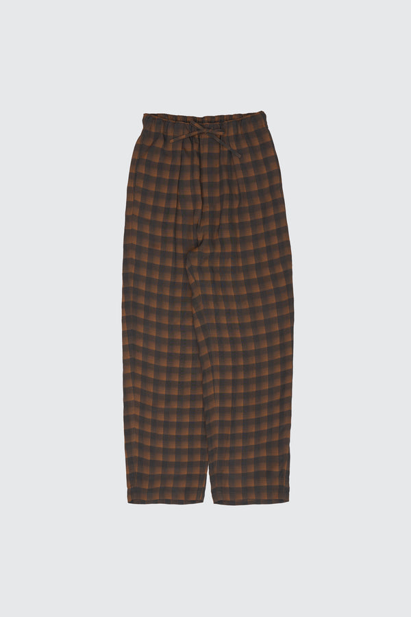 Rayon Acetate Jacqard Plaid 1pleated Easy Pants