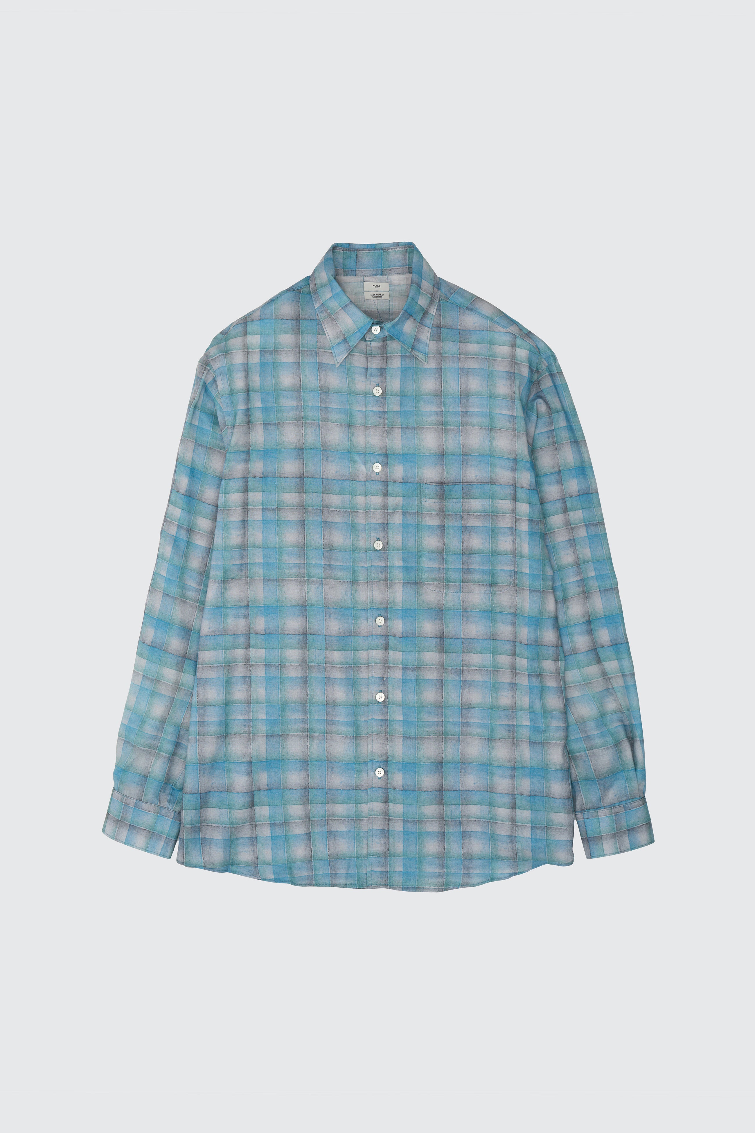 Printed Plaid Cotton Twill Shirt | YOKE Official Website