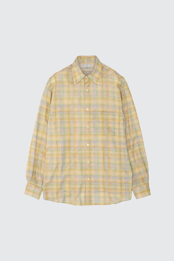 Printed Plaid Cotton Silk Twill Shirt