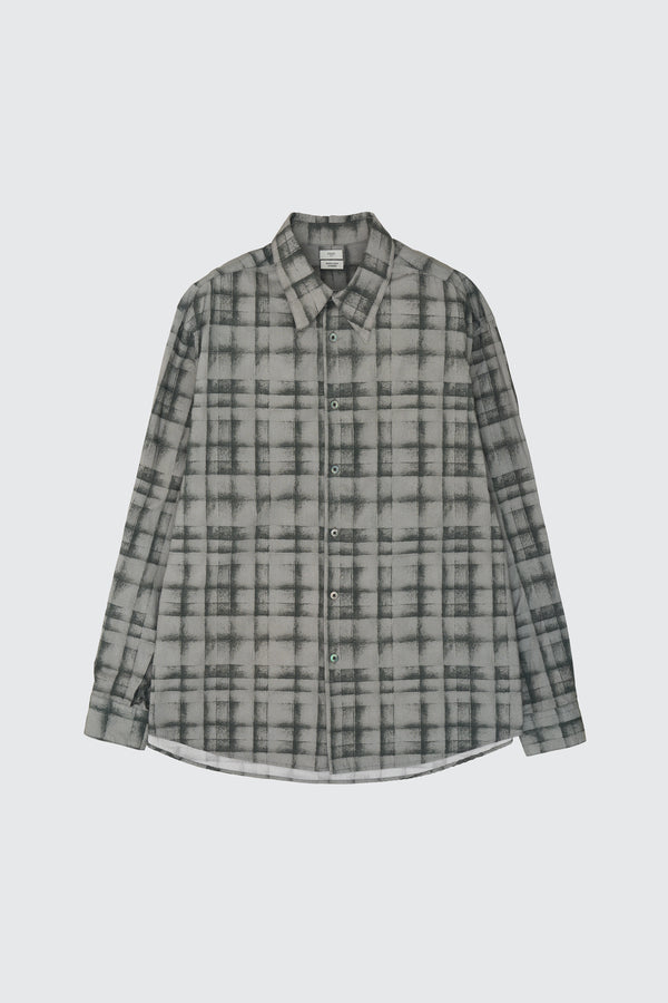 Plaid Cotton Typewriter Loose Fit Shirt