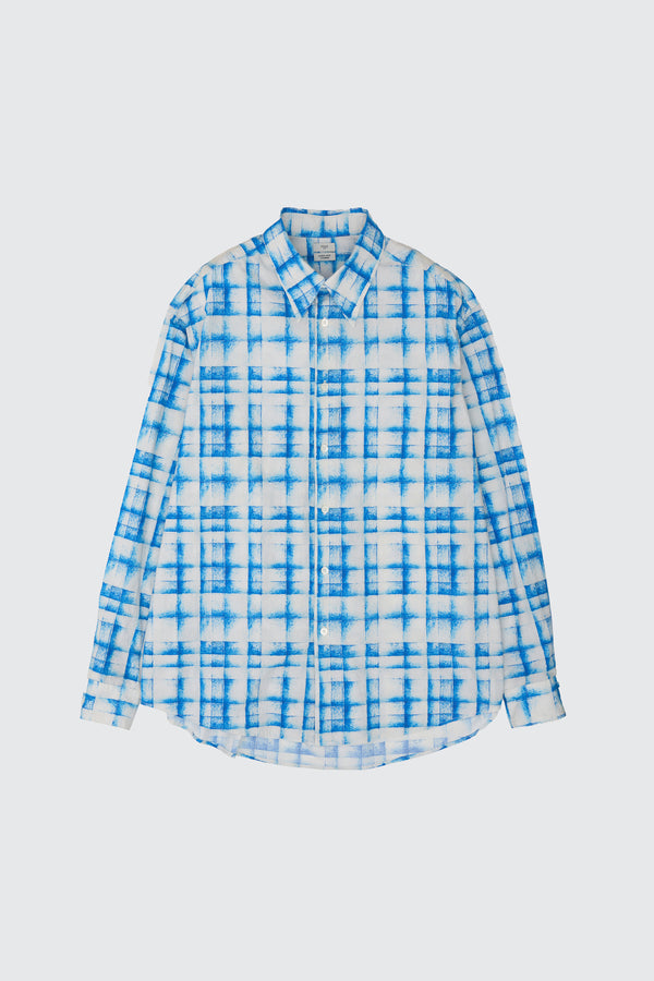 Plaid Cotton Typewriter Loose Fit Shirt