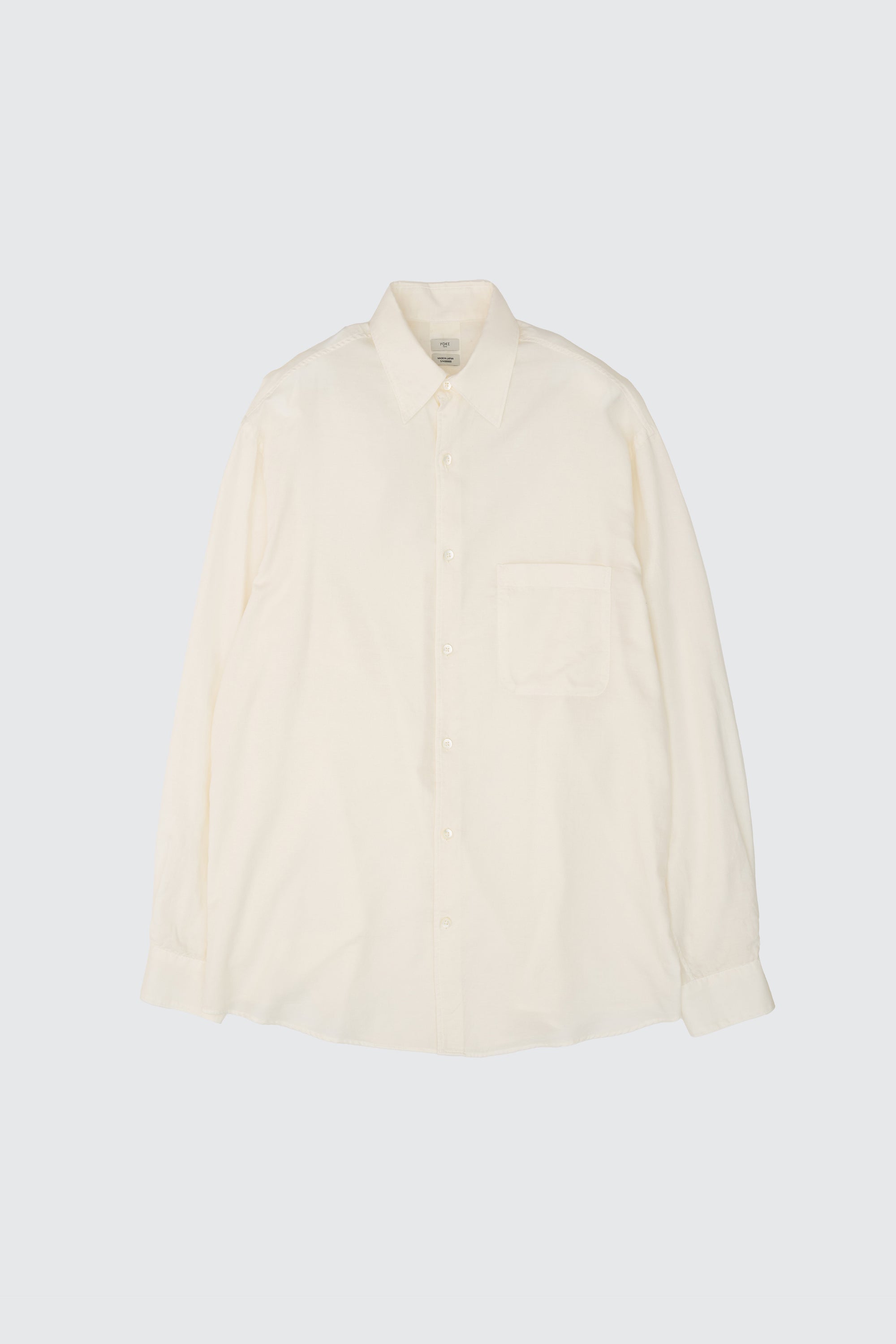 YOKE (ヨーク) コットンシルクツイルガーメントダイドルーズフィットシャツ ホワイト