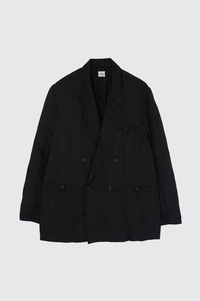Linen Silk Kersey Double Breasted Blezer | YOKE Official Website