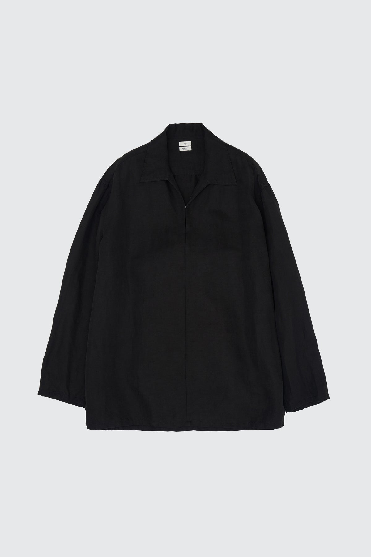 YOKE (ヨーク) リネンシルクカルゼスキッパーシャツ ブラック