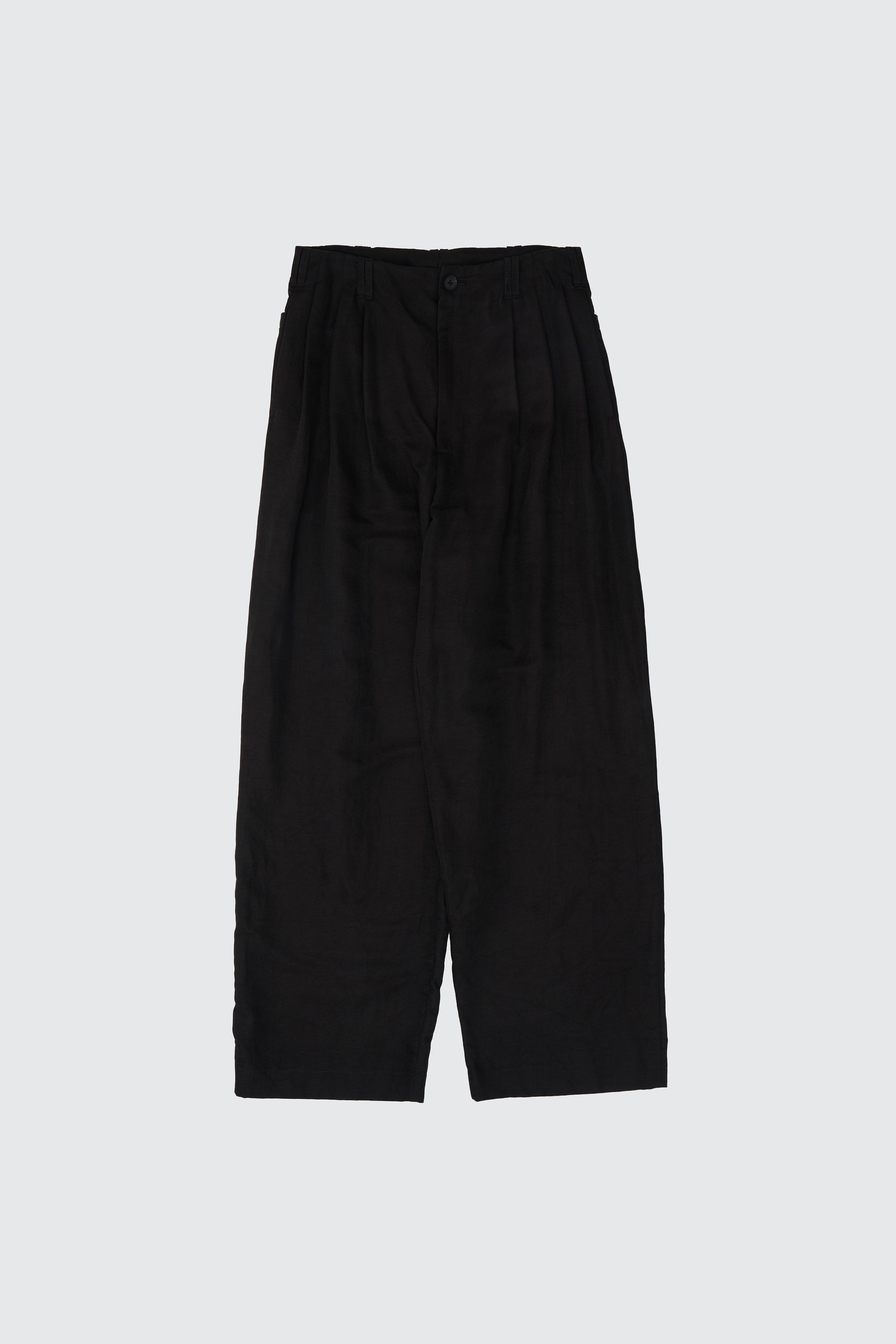 Linen Silk Kersey 3pleated Tapered Trousers | YOKE Official Website