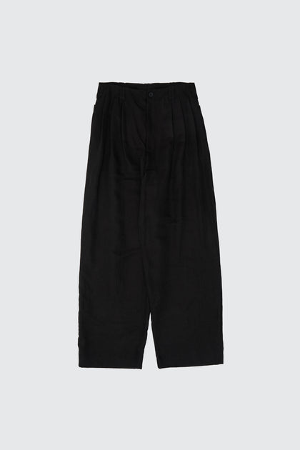 Linen Silk Kersey 3pleated Tapered Trousers | YOKE Official Website