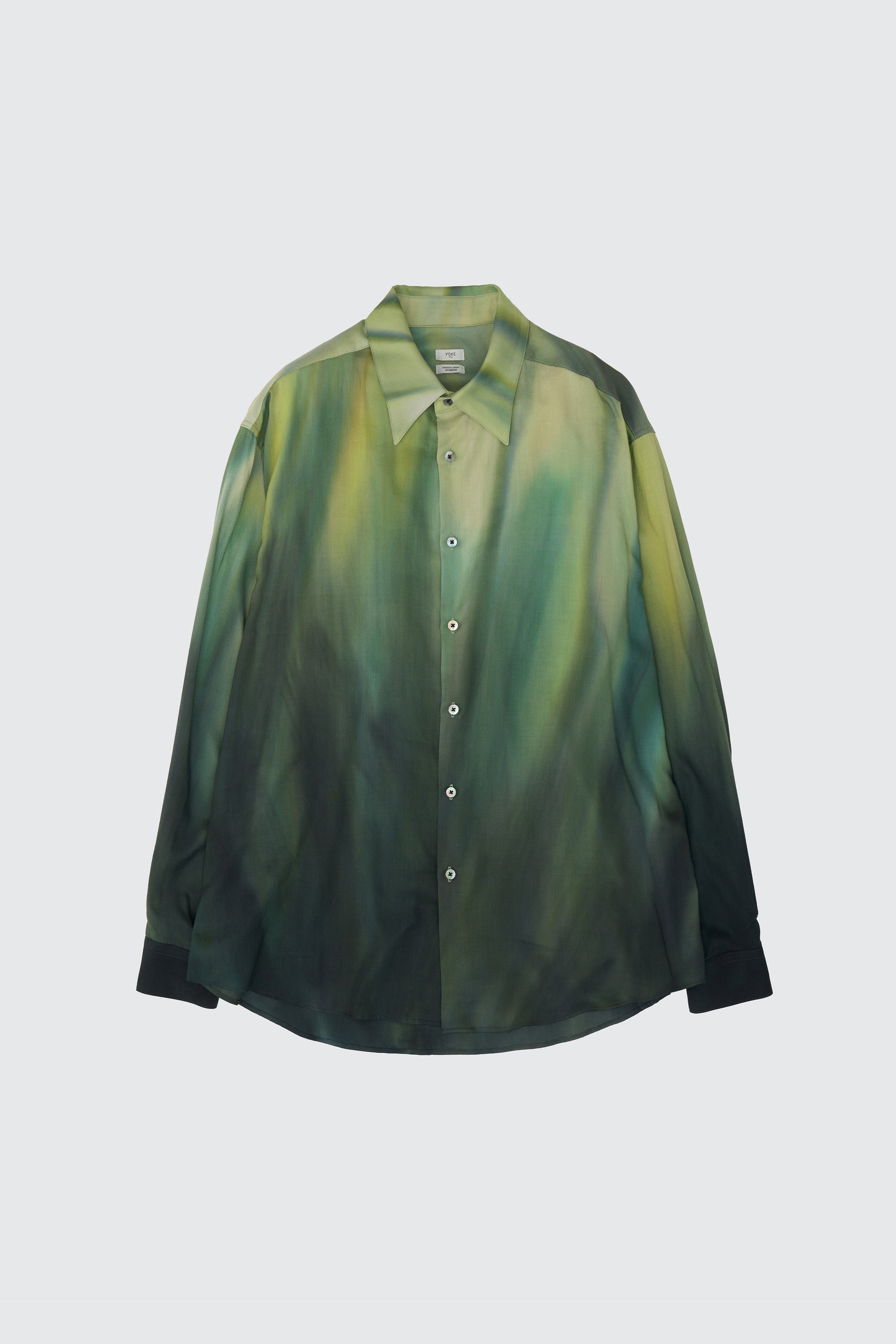 YOKE (ヨーク) ハンドペイントグラデーションオーバーサイズシャツ グリーン
