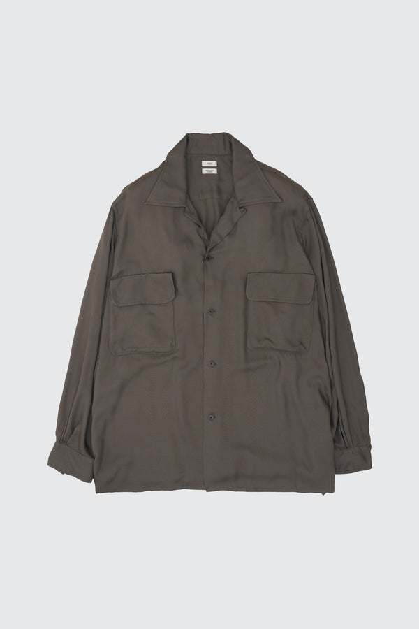 Modal Twill Double Pocket Open Collar Shirt