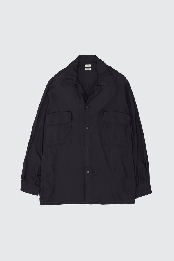 Modal Twill Double Pocket Open Collar Shirt