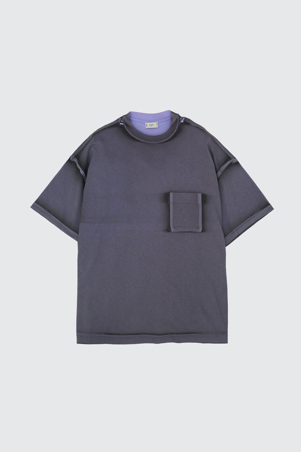 YOKE (ヨーク) オールオーバーピグメントプリントTシャツ ラベンダー 薄紫