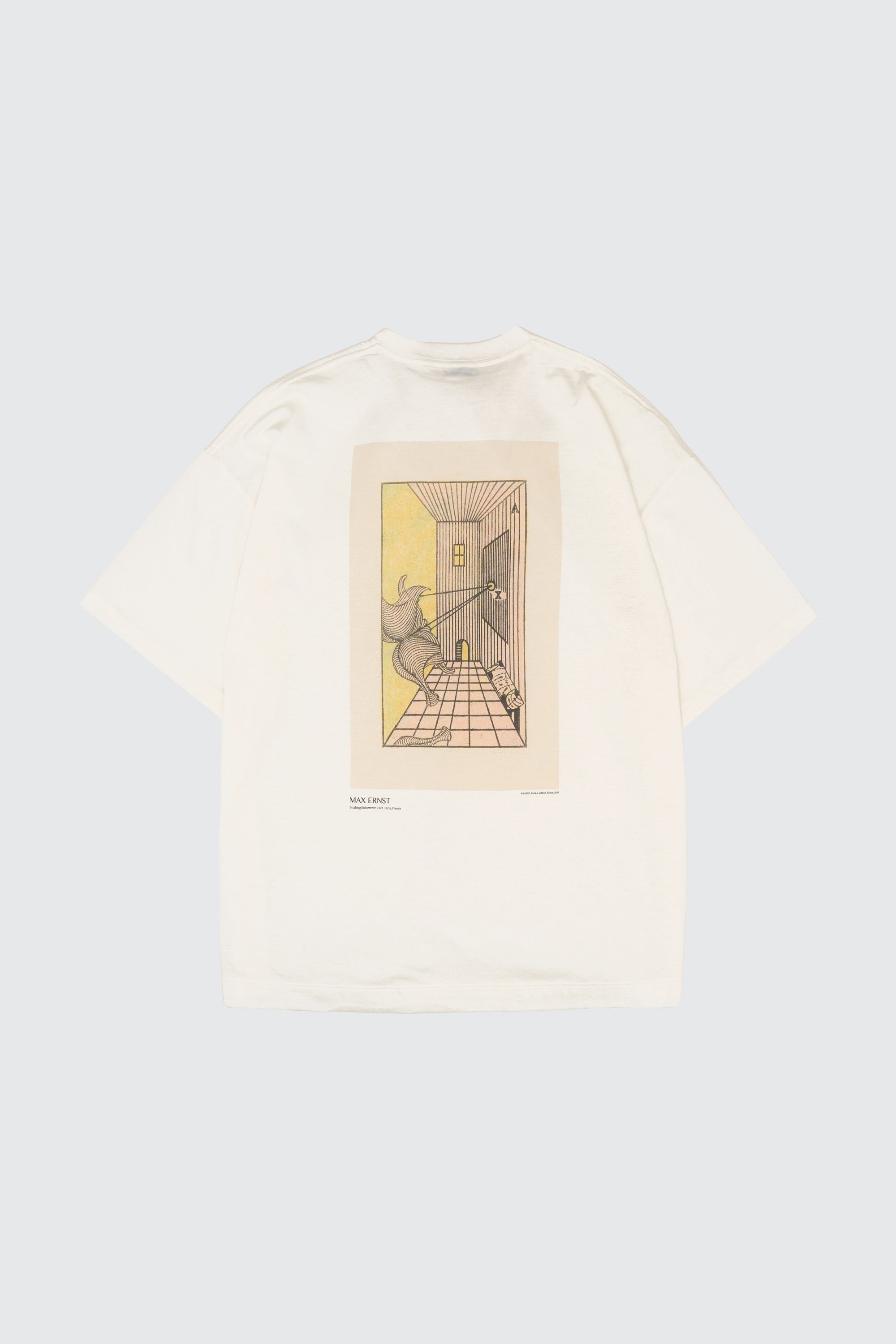 YOKE (ヨーク) マックスエルンストアートプリントTシャツ ブルスベルク・ドクメンテ バックプリント ホワイト 白