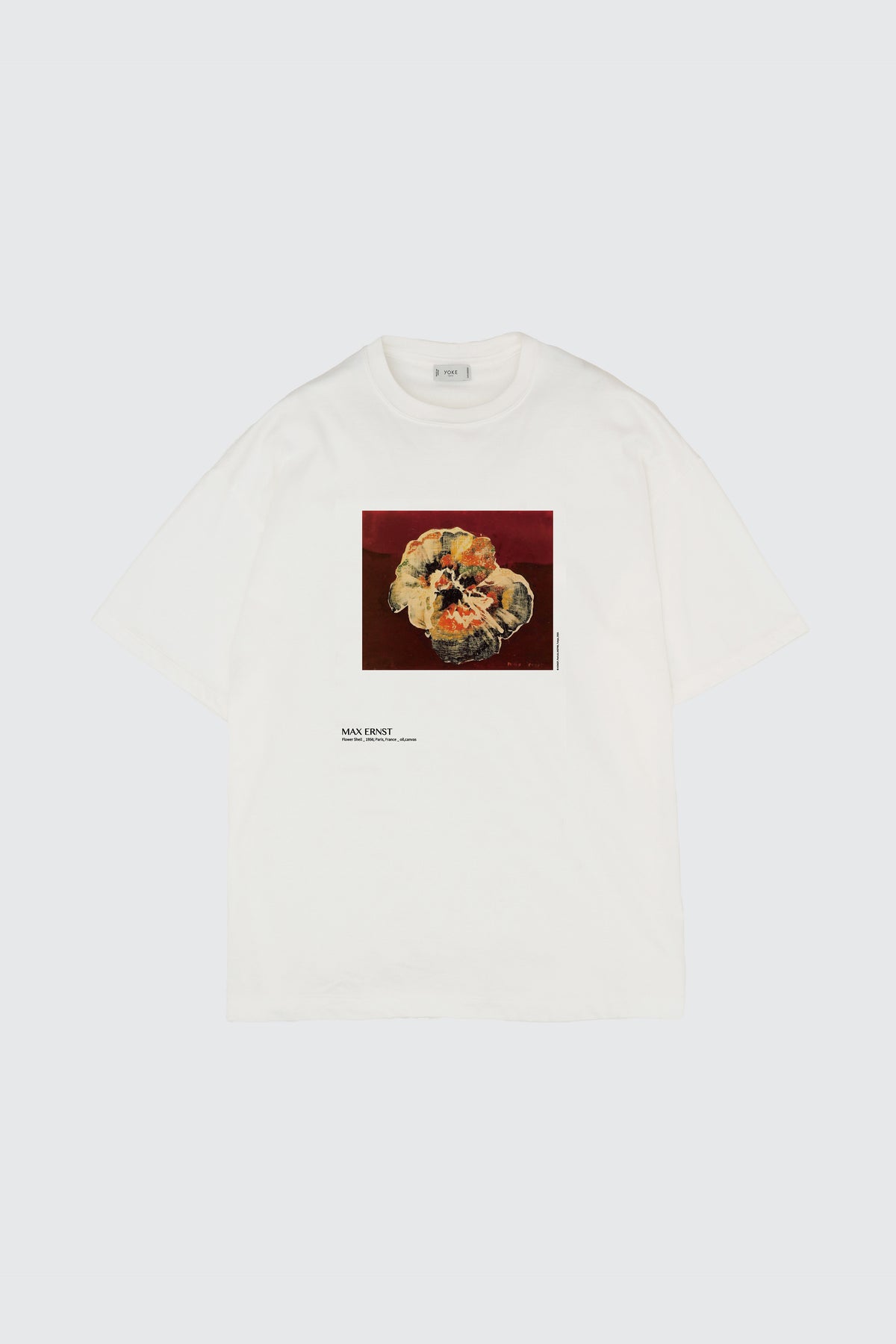 YOKE (ヨーク) マックスエルンストアートプリントTシャツ フラワーシェル ホワイト 白