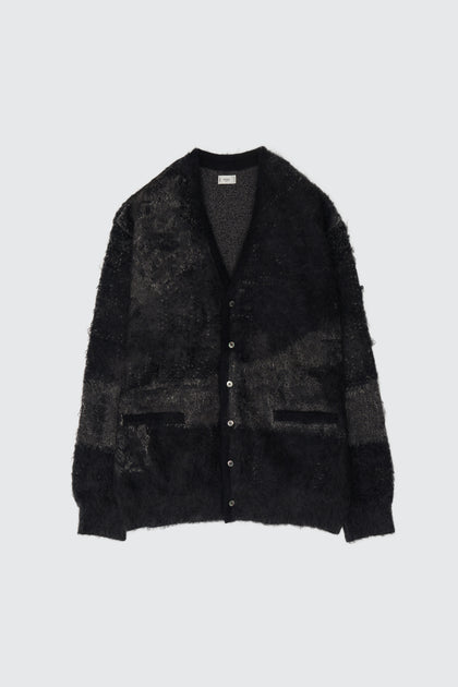 Abstract Jaquard Mohair Cardigan | YOKE Official Website